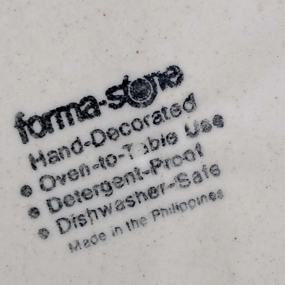 Vintage Forma Stone Hand Painted Stoneware  Dinner Plates x2 - Picture 7 of 9